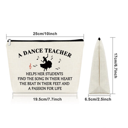 Sazuwu Dance Teacher Gifts: Makeup Bag & Travel Pouch for Women - Appreciation, Birthday, Thank You & Holiday Gifts