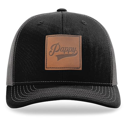 Daddy Hat,Pappy Trucker Hat Structured Classic Adjustable Papa Snapback Baseball Cap Black