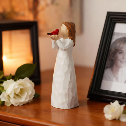 Angel Cardinal Figurines Gift for Women, Messenger, Sympathy Gifts for Loss of Loved One, Sculpted Hand-Painted Figure Statue Home Decor