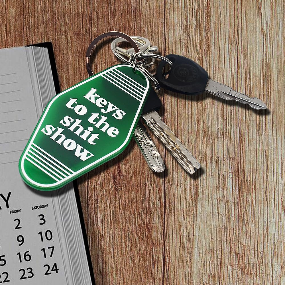 Msdove Keys to the Shit Show Keychain Funny Keychain Novelty Gag Gifts Hilarious Gift Idea White Elephant Gift for Mens Women Friends Birthday