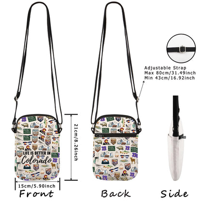 WCGXKO Colorado Travel Trip Gift Life Is Better In Colorado Crossbody Bag Colorado Vacation Souvenirs