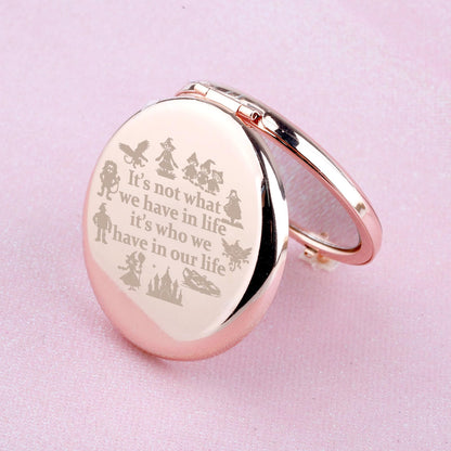 WUSUANED Wizard Inspired Makeup Mirror It’s Not What We Have in Life It’s Who We Have in Our Life Mirror Oz Friends Gift
