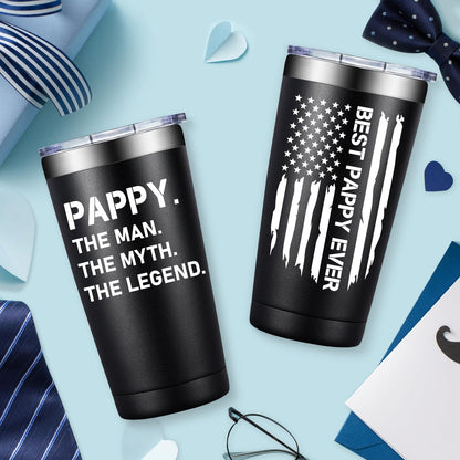 BIRGILT Pappy Fathers Day Gift - Best Pappy Gifts from Grandkids - 20oz Tumbler Cup
