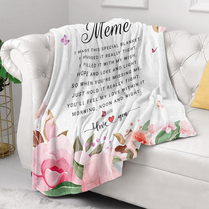 Mothers Day Meme Gifts, Meme Birthday Gift for Grandma, Grandma Birthday Present, Grandmother Present from Grandkids, Grandmother Throw Blanket 60" X 50"
