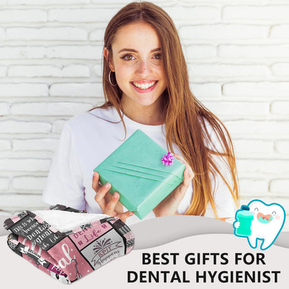 Dental Hygienist Gifts for Women Coworkers, Christmas Birthday Appreciation Graduation Gifts for Dental Hygiene Student Throw Blanket 60"X50"