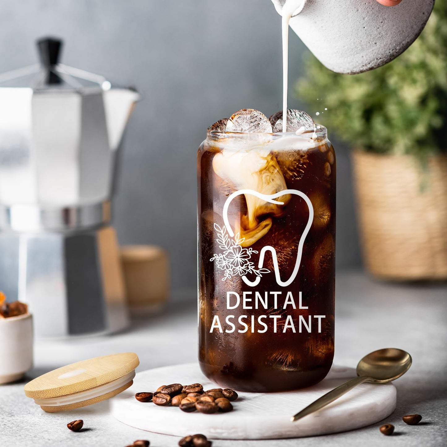 Dental Assistant Gifts for Women,Dental Assistant Appreciation Gifts,Dental Assistants Recognition Week Gifts,Dental Assistant Must Have Gift,Coffee Glass Cup 16oz