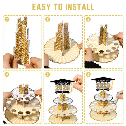 Graduation Money Holder for Cash Gift, 2026 Graduation Gifts Money Holder Leis Cash Cake for Congrats Class of 2026 Graduation Party Supplies (1 pcs)