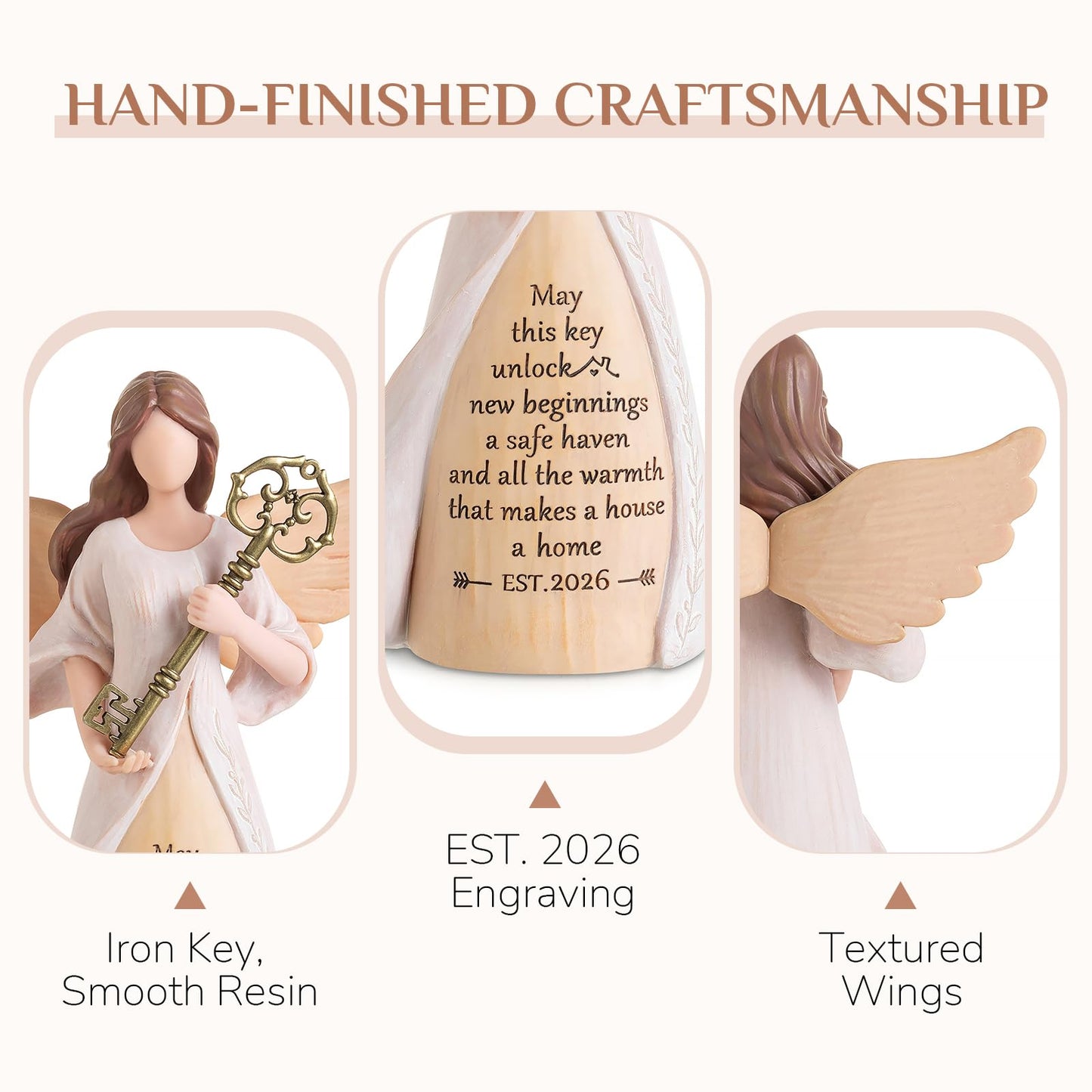 Storieme Housewarming Gifts New Home: House Warming Gift for Women Friend Homeowner - Guardian Angel Figurines for New Apartment Party Decorations Entryway Table Decor Ideas