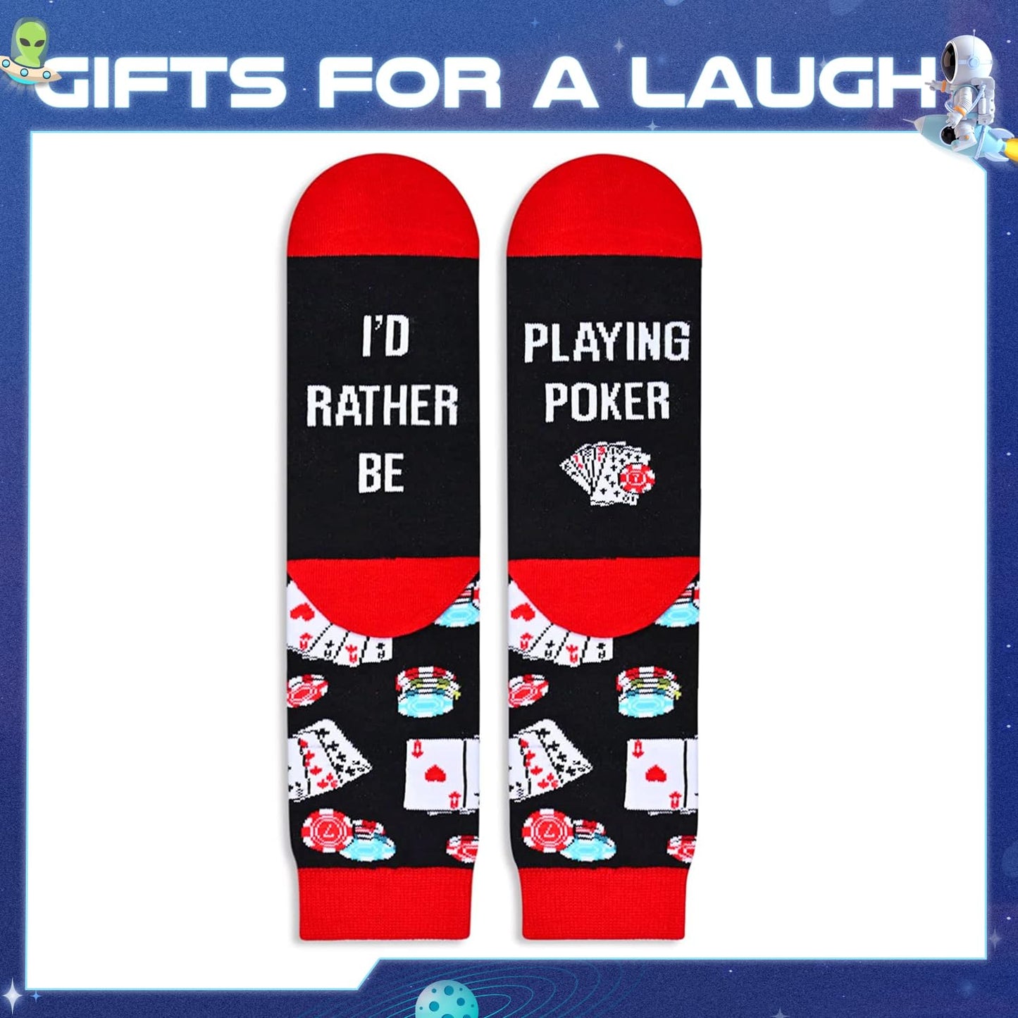 HAPPYPOP Gifts for Horror Movie Lover - Scary Movie Stock Market Poker Socks for Men Women