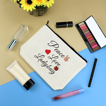 Ladybug Lover Gift Ladybug Makeup Bag for Women Good Luck Ladybug Gift Lady Bug Gift Cosmetic Bag Inspirational Gift Motivation Gift for Girl Birthday Christmas Gift for Friend Daughter Sister