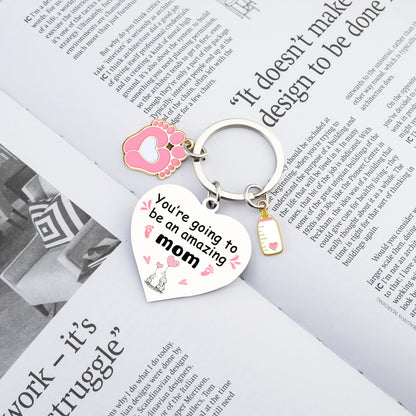First Mothers Day Keychain Gift For New Mom Pregnancy Gifts For Expecting Mom Pregnant Women First Mama Pregnant Friends Pregnancy Postpartum Gift New Mom Gifts Mothers Day Gift For Wife Key Ring