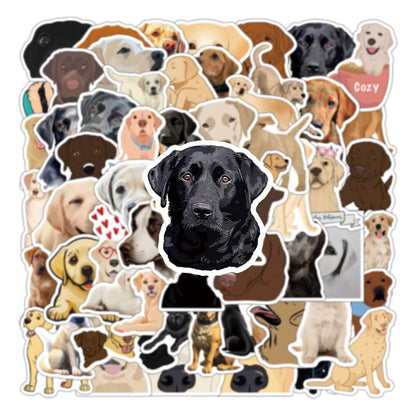 60pcs Labrador Retriever Stickers Vinyl Waterproof Aesthetic Cute Cartoon Animals Dog Decals Stickers for Laptop Water Bottles Skateboard Book Scrapbook Luggage Decals for Adults