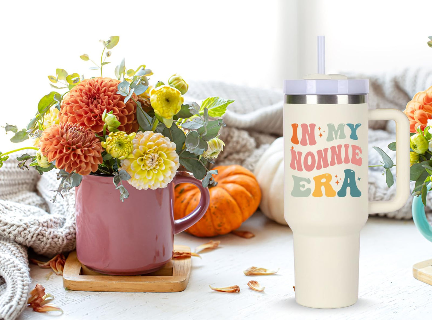 momocici Nonnie Cup Tumblers Gifts.40oz In My Nonnie Era Tumbler with Handle.Nonnie Gift.Nonnie Cups.Nonnie Tumbler.40oz Birthday Christmas Mothers Day Gifts for Nonnie.
