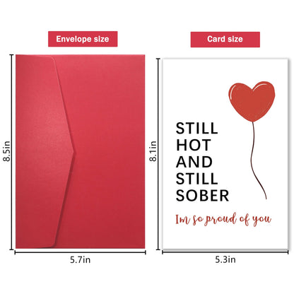 Funny Sober Card - Encouragement & Anniversary for Friends & Family, Sobriety Card, Gifts for Men & Women
