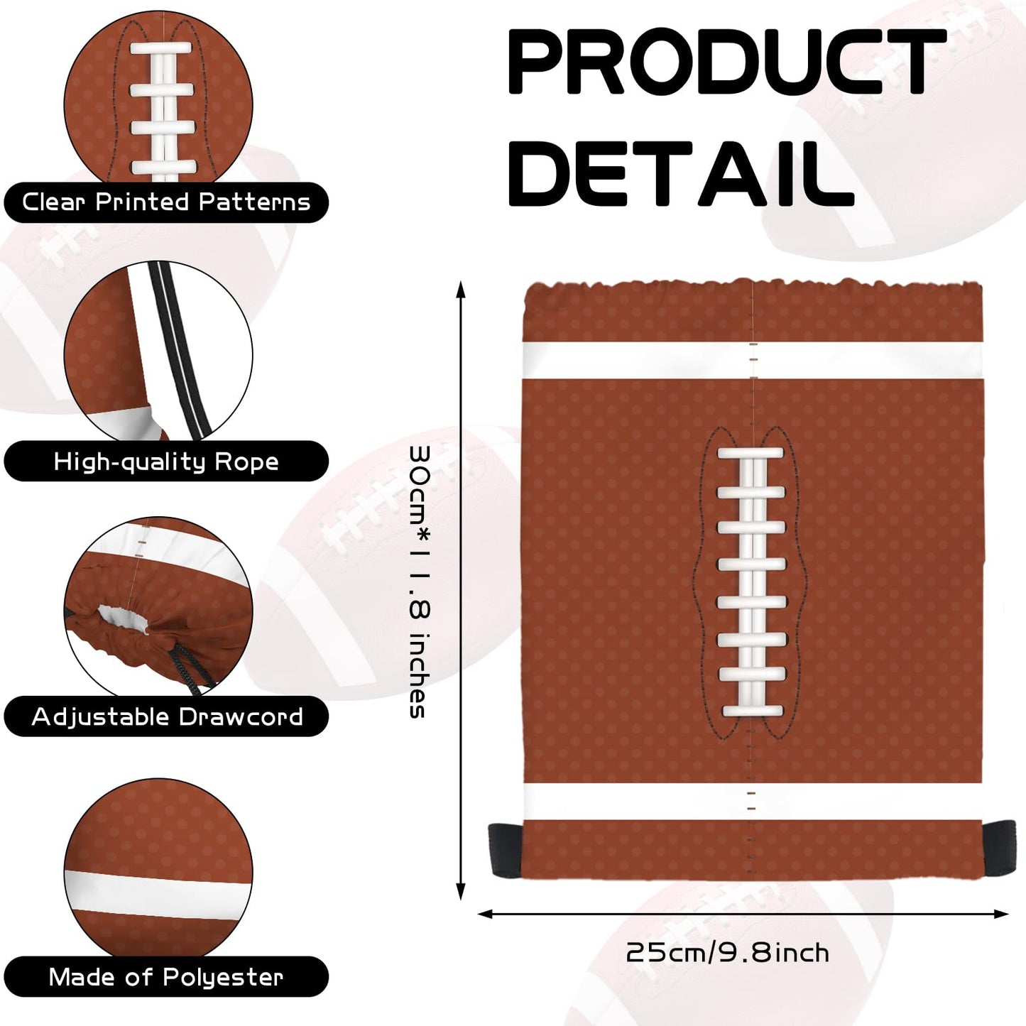 16 Pack Superbowl Party Decorations Football Drawstring Gift Bags Football Party Decorations for Kids Football Snack Goodie Treat Bag for Football Themed Birthday Sports Party Gift,9.8 x 11.8 Inches