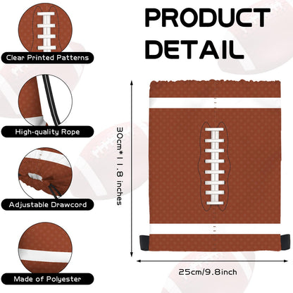 16 Pack Superbowl Party Decorations Football Drawstring Gift Bags Football Party Decorations for Kids Football Snack Goodie Treat Bag for Football Themed Birthday Sports Party Gift,9.8 x 11.8 Inches