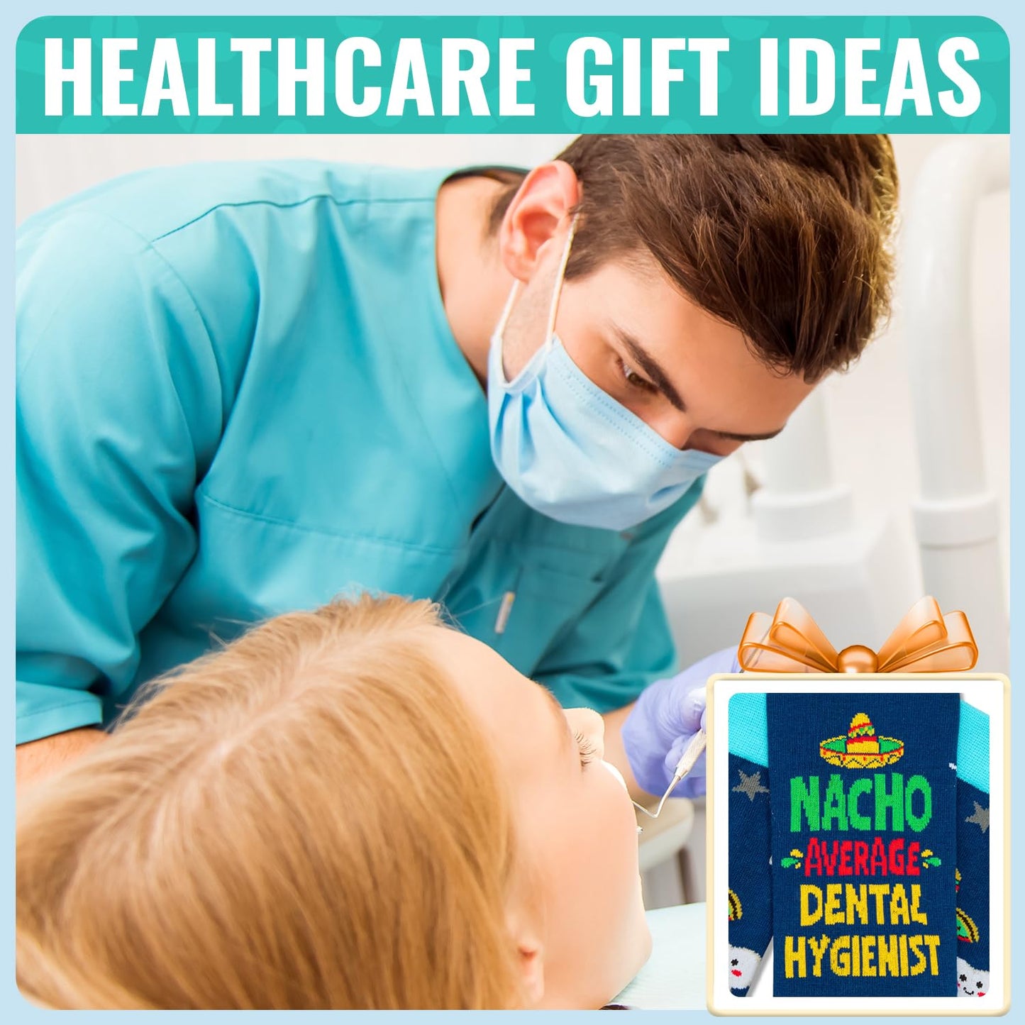 HAPPYPOP Nurse Gifts for Men Women - Nacho Average Doctor CNA EMT RN VET TECH Dentists Socks
