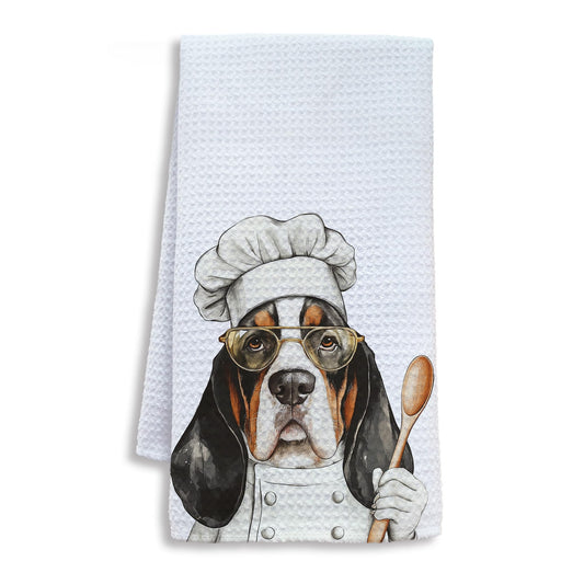 Funny Basset Hound Dog Kitchen Towels, Basset Hound Gifts for Women Dish Tea Towels for Kitchen, Dog Lovers Mom Dad Owner Gifts Decorative Hand Towels, 16x24 Inch