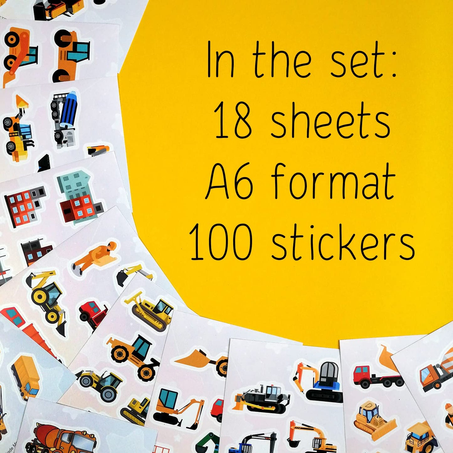 BulbaCraft 100 Pcs Construction Stickers - Construction Birthday Party Supplies, Gifts for Women & Men