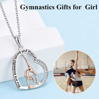 Gymnastics Gifts for Girls Gymnastics Necklace Sport Gifts Jewelry for Gymnast Women for Birthday, Graduation, Christmas