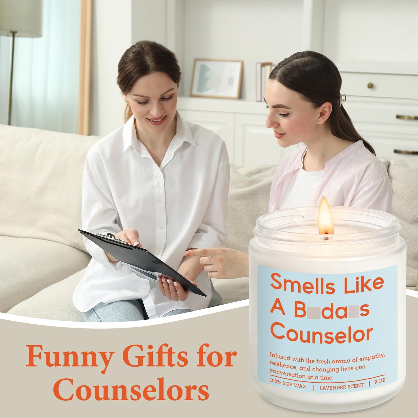 Miracu Candle, Counselor Gifts, School Counselor Appreciation Gifts, Funny Psychology Graduation Ideas for Mental Health Therapist Psychologist LPC Women - Guidance, Counseling, Therapy Office Decor