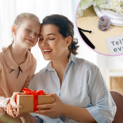 Amethyst Healing Crystal One Day at A Time Inspirational Thinking of You Gifts for Anxiety Relief and Encouragement for Women and Men