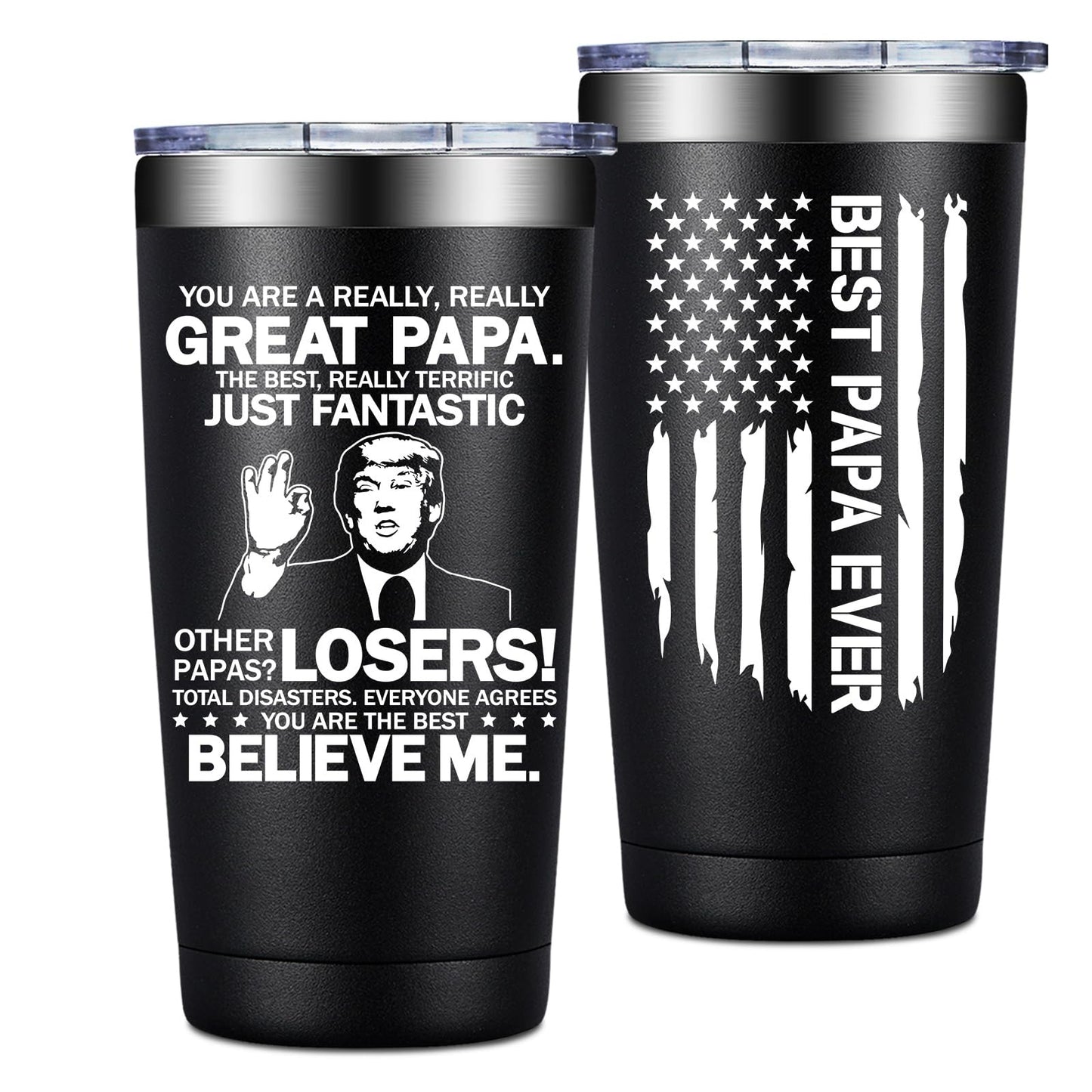 Grifarny Papa Gifts - Fathers Day Gift for Papa's - Papaw Christmas Gifts from Grandkids - You Are a Really Really Great Papa Tumbler Cup 20oz