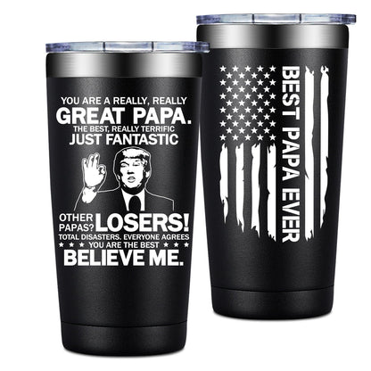 Grifarny Papa Gifts - Fathers Day Gift for Papa's - Papaw Christmas Gifts from Grandkids - You Are a Really Really Great Papa Tumbler Cup 20oz