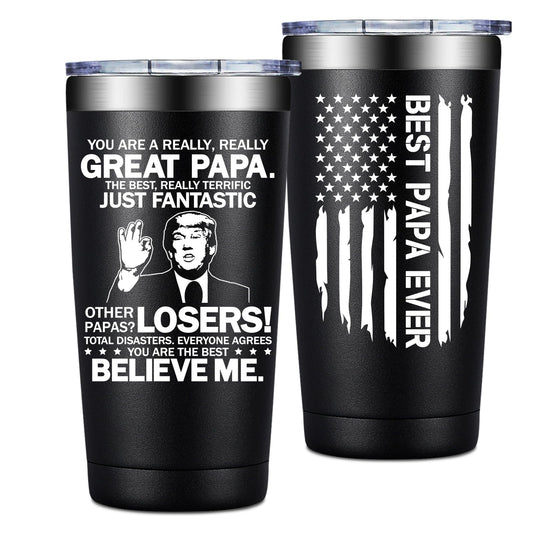 Grifarny Papa Gifts - Fathers Day Gift for Papa's - Papaw Christmas Gifts from Grandkids - You Are a Really Really Great Papa Tumbler Cup 20oz