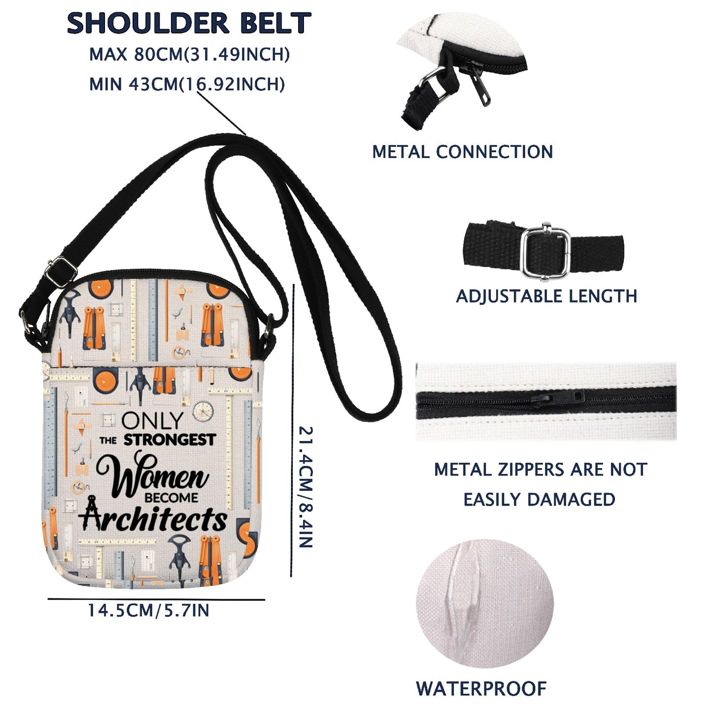 VAMSII Architect Crossbody Bag Architecture Gift Architect Gifts For Women Architecture