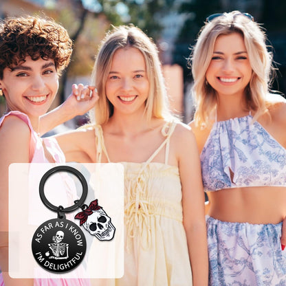 Goth Gifts for Women Gothic Keychain Skull Keychain for Teens Witchy Gifts for Women Skeleton Keychains Spooky Basket Stuffers Horror Gift for Friend Funny Halloween Keychains