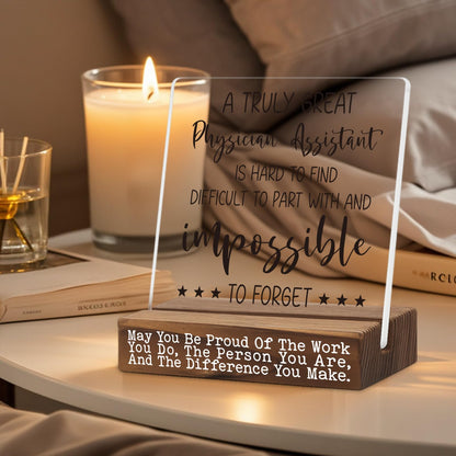 Physician Assistant Thank You Gift Desk Sign, Inspirational Gift for PA Week Retirement Promotion Birthday, Appreciation Office Decor for Women Men, Recognition Plaque from Patient Coworker TZ287