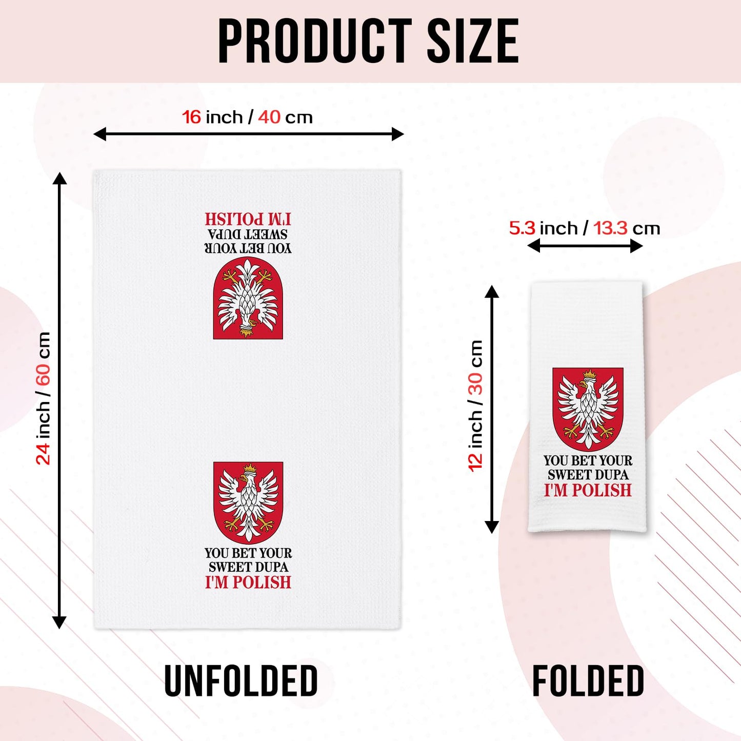 Funny Saying Kitchen Towels, You Bet Your Sweet Dupa I'm Polish Dishcloths, Polish Gifts for Women Men, Poland Flag Decorative Tea Towels, Sweet Housewarming Gifts for Hostess Friend Bestie