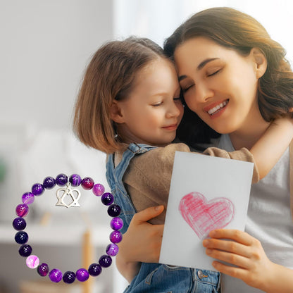 Adoption Symbol Charm Bracelet Necklace Adoption Day Gifts Adoption Gifts Gotcha Day Amethyst Bracelet Adoption Celebration Party Gifts Adoptive Jewelry Thank You Gift