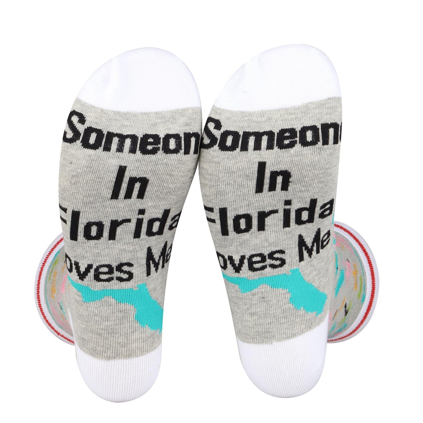 PXTIDY 2 PAIRS Florida Socks Long Distance Relationships Gift Someone In Florida Loves Me Socks Florida Souvenir Gift