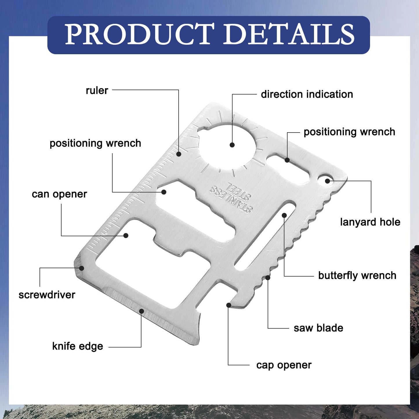 10 Sets Father's Day Christian Gifts for Men Bulk Man of God Wallet Multi Tool 11 in 1 Multitool Credit Card Bulk Survival Wallet Tool Bible Verse Pocket for Church Prizes Party Favor