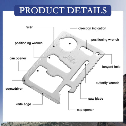 10 Sets Father's Day Christian Gifts for Men Bulk Man of God Wallet Multi Tool 11 in 1 Multitool Credit Card Bulk Survival Wallet Tool Bible Verse Pocket for Church Prizes Party Favor