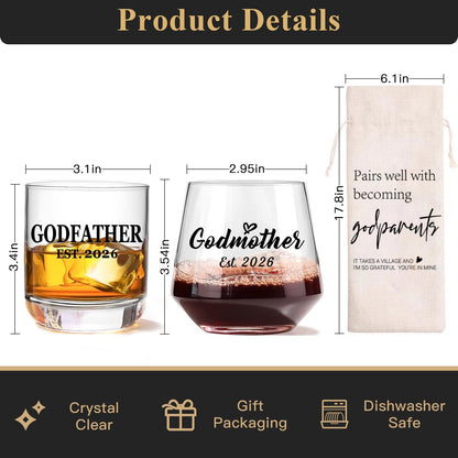Physkoa Est2026 Godparents Gift– Godfather & Godmother Proposal Gifts-Godparents Proposal Present-Will You Be My Godparents