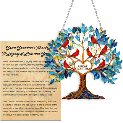 Great Grandma Tree of Life Acrylic Ornament, Gift for Great Grandmother, Tree of Life Acrylic Ornament with Gift Card for Mom and Grandma