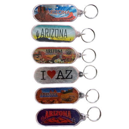Arizona Souvenir Keychain Set of 6 – Grand Canyon & Desert Scenery Designs, AZ Travel Keepsakes, Southwest Gift for Tourists & Collectors