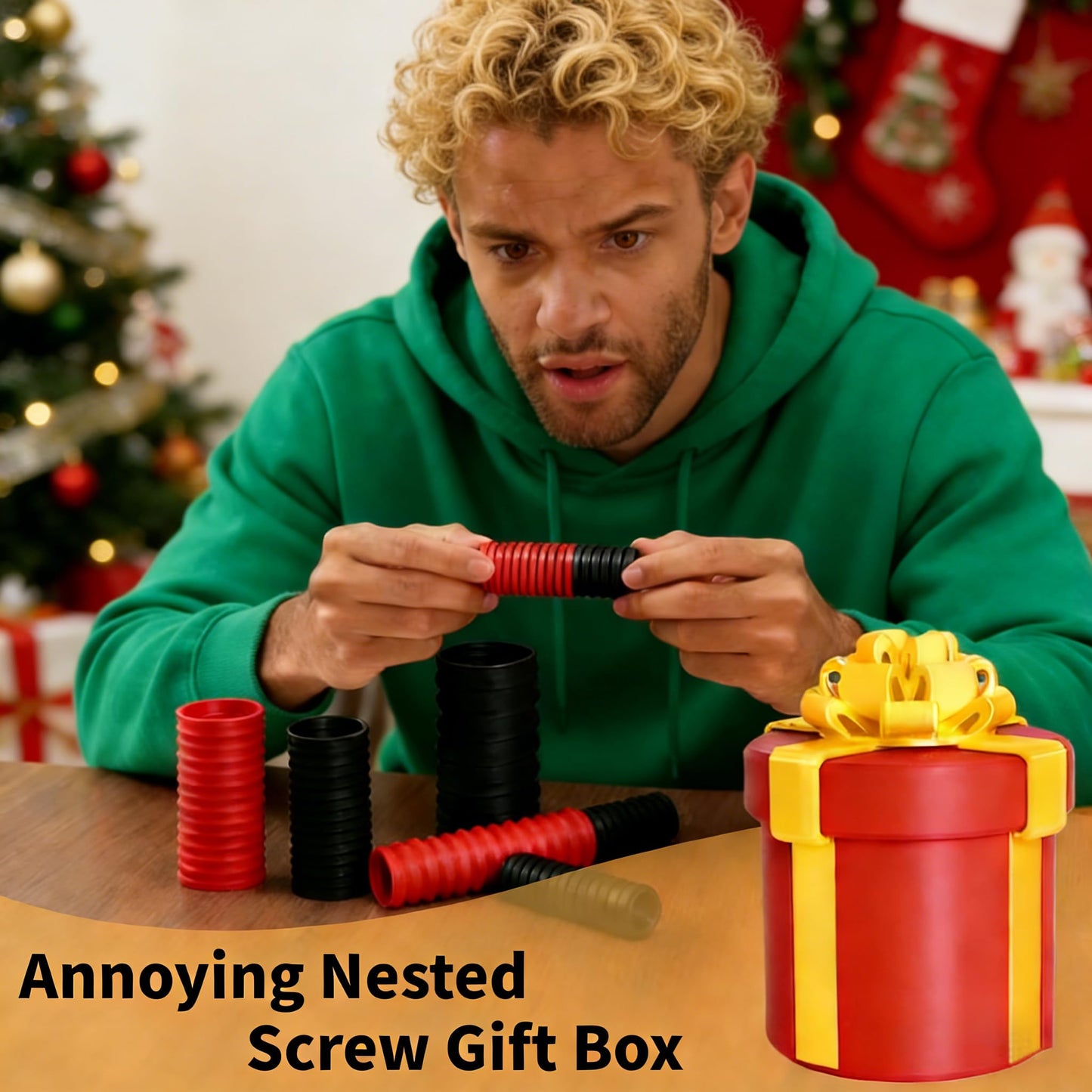 LUOMAR 3D Printed Annoying Nested Screw Gift Box – Reusable Funny Prank Box, Surprise Boxes for Money, Ring & Small Keepsakes, Perfect for Christmas, Father's Day, Mother's Day & Office Party Favors