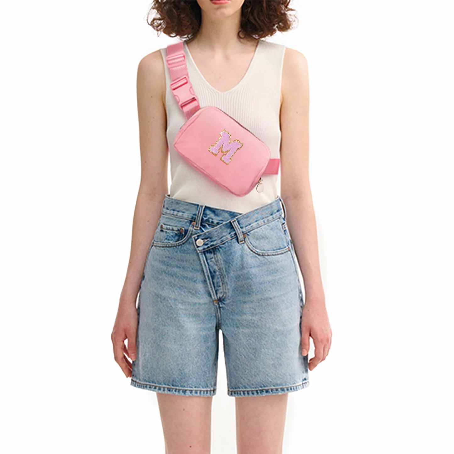 Uygafly Dance Recital Gifts - Dance Bag for Teens & Kids - Belt Bag Crossbody Bags - Small Waist Packs - Fanny Pack Birthday Gifts | Peach
