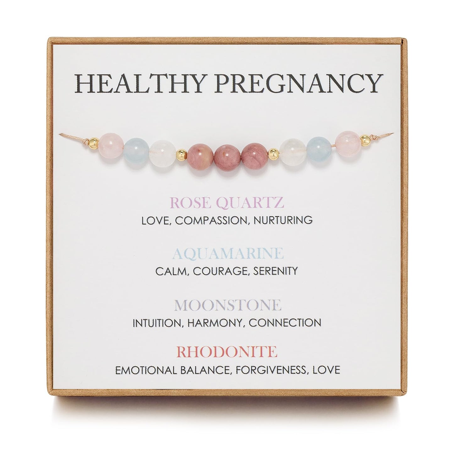 NOURISHLOV Healthy Pregnancy Gift, Moonstone Bracelet, Hope Bracelet for Women, First Time Mom Gifts, Spiritual Bracelet, Mothers Day Christmas Jewelry