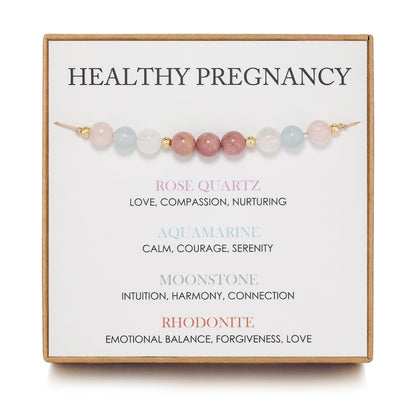 NOURISHLOV Healthy Pregnancy Gift, Moonstone Bracelet, Hope Bracelet for Women, First Time Mom Gifts, Spiritual Bracelet, Mothers Day Christmas Jewelry