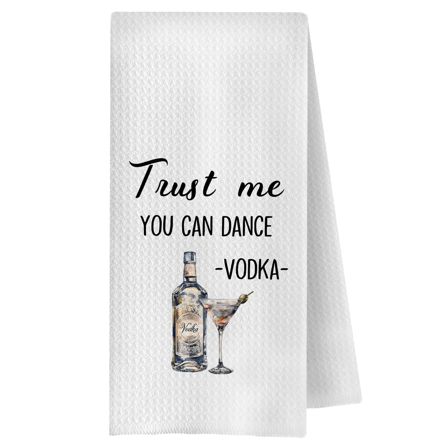 Vodka Gifts Kitchen Towels, Gifts for Vodka Lovers Dish Tea Towel for Kitchen Bar Cart Decor, Alcohol Gift for Men Women Decorative Hand Towels, 16x24 Inches