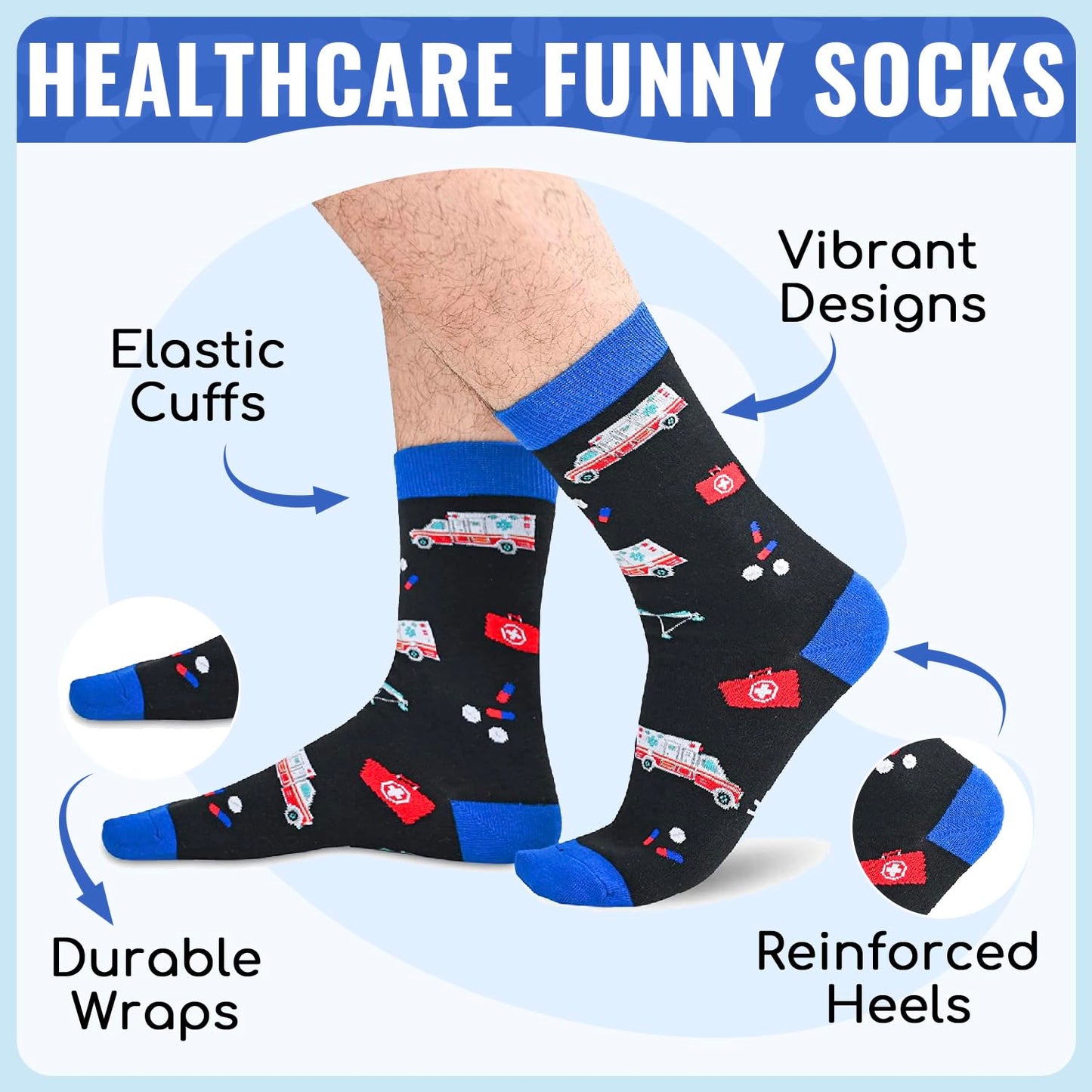 Gifts for Nurse Doctor EMT - Funny Nurse Doctor Paramedic Vet Tech Cancer Gift Socks