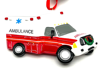 Kurt Adler 4 " Ambulance Ornament, Red, White