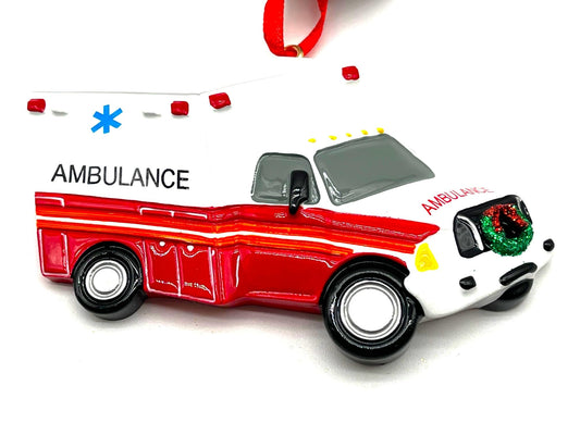 Kurt Adler 4 " Ambulance Ornament, Red, White