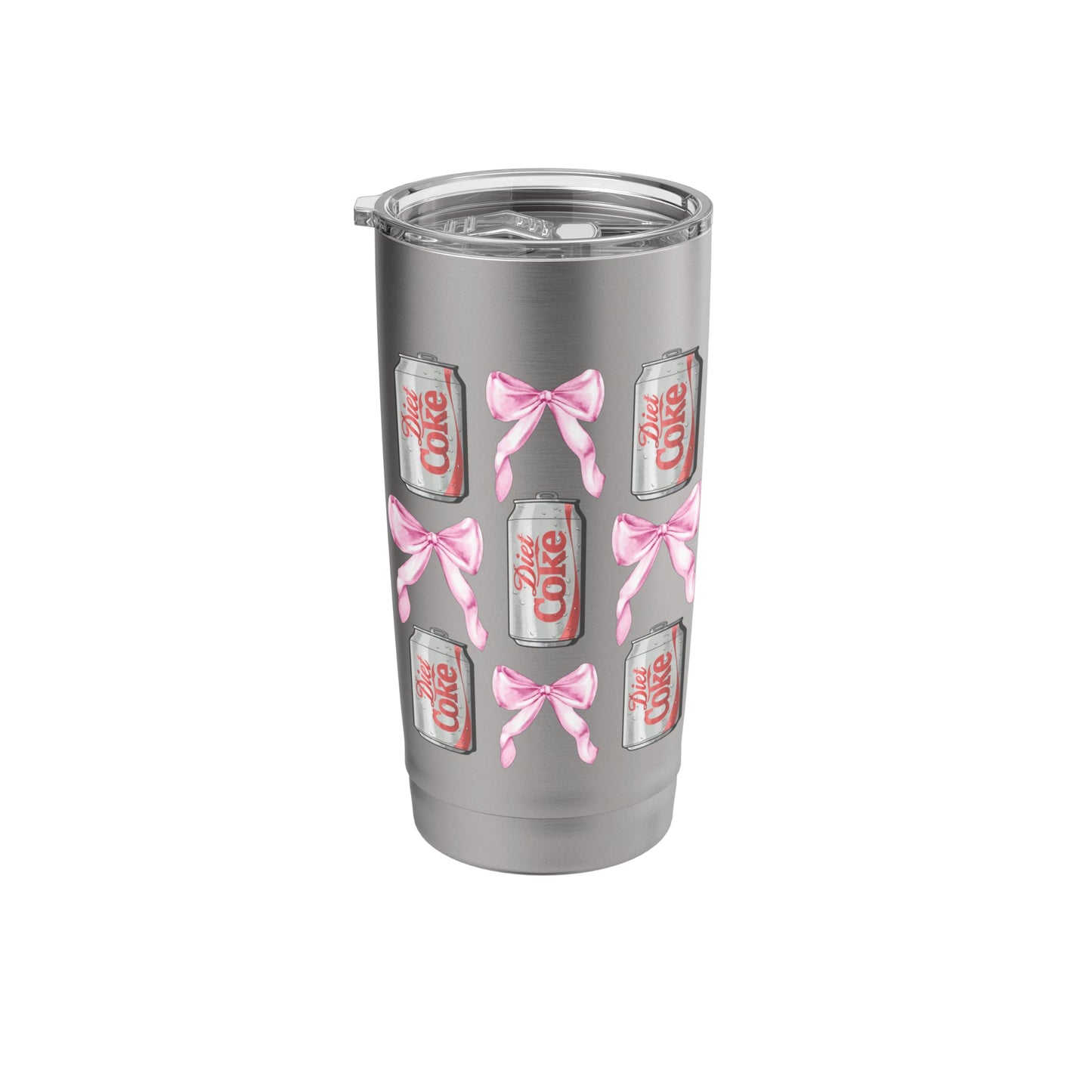 Coca-Cola Diet Coke & Pink Bows Collage Logo Vintage Stainless Steel Insulated Tumbler