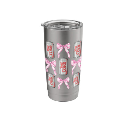 Coca-Cola Diet Coke & Pink Bows Collage Logo Vintage Stainless Steel Insulated Tumbler